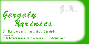 gergely marinics business card